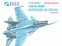 Quinta Studio QDS-48320 Су-30СМ (GWH) (Малая версия) 3D Декаль интерьера кабины 1/48