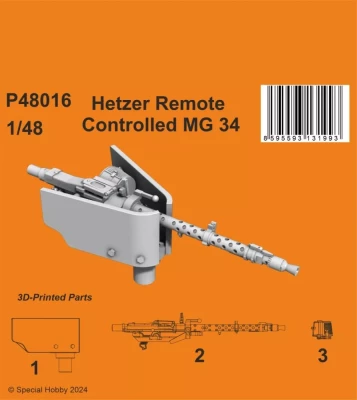 CMK P48016 Hetzer Remote Controlled MG 34 (3D Print) 1/48