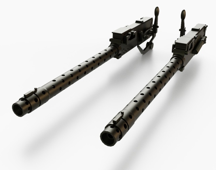 Art Scale 200-A48048 Mitsubishi A6M Zero machine guns Type 97 7.7mm, 2 pc. - ASK (3D-Printed) 1/48