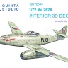 Quinta Studio QD72049 Me-262A (Airfix) 3D Декаль интерьера кабины 1/72