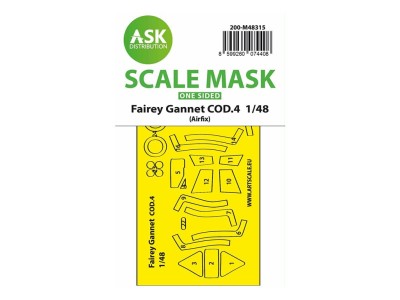 Art Scale 200-M48315 Fairey Gannet COD.4 wheels and canopy frame paint mask (outside only) 1/48
