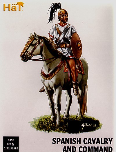 НАТ 9055 Punic War Spanish Cavalry and Command x 4 mounted figures per box 1/32