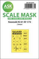 Art Scale 200-M72050 Kawasaki Ki-61-ID wheels and canopy frame paint masks (outside only) 1/72
