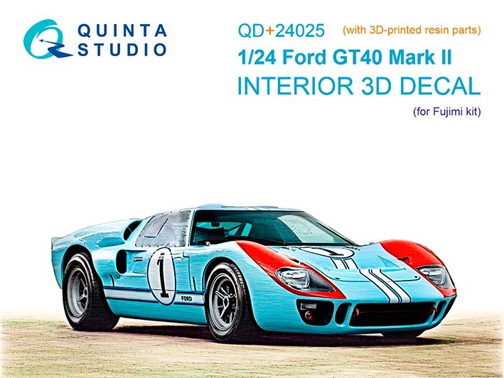 Quinta studio QD+24025 Ford GT40 Mark II (Fujimi) (с 3D-печатными деталями) 1/24