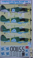 Kora Model DEC72225 Hawker Hurricane Mk.I Finnish Pt.III декали декали 1/72