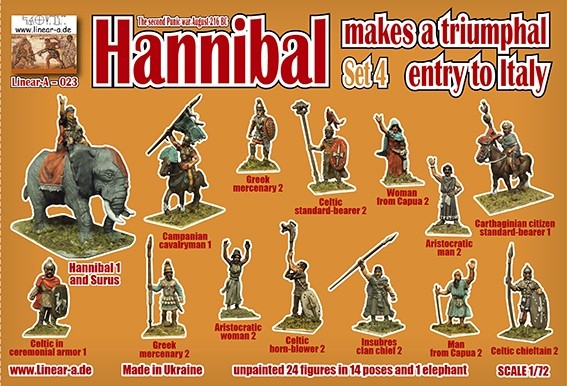 Linear-A LA023 Hannibal Makes A Triumphal Entry To Italy Set 1/72