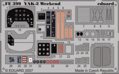 Eduard FE399 Yak-3 1/48 фототравление Zoom Цветное