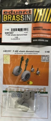 Eduard 6481057 BRASSIN P-40E wheels diamond tread (EDU) 1/48
