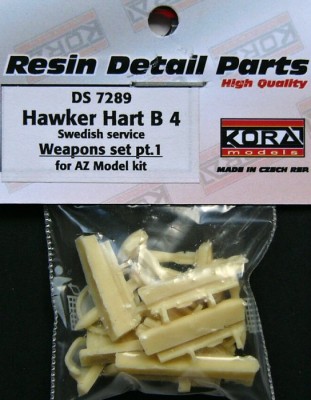 Kora Model DS7289 Hawker Hart B4 Swedish - Weapons set I. (AZ) 1/72