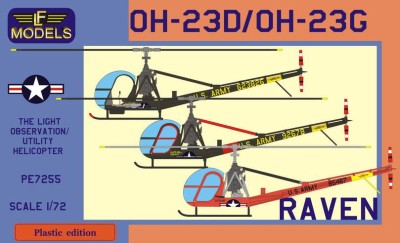 Lf Model P7255 Hiller OH-23D/OH-23G Raven (3x camo) 1/72