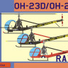Lf Model P7255 Hiller OH-23D/OH-23G Raven (3x camo) 1/72