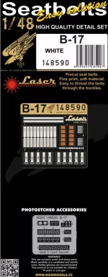 HGW 148590 Seatbelts B-17 White (laser) 1/48