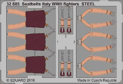 Eduard 32885 Seatbelts Italy WWII fighters STEEL 1/32