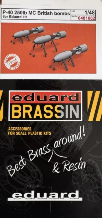 Eduard 6481082 BRASSIN P-40 250lb MC British bombs (EDU) 1/48