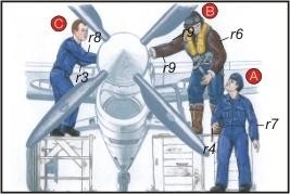 CMK F72048 Royal Navy Pilots (2 fig. ) And Mechanic WW II 1/72