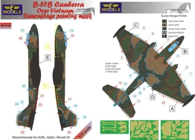 Lf Model M72126 Mask B-57B Canberra over Vietnam Camouflage 1/72