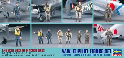 Hasegawa 36007 Набор фигур пилотов Второй мировой войны (WWII PILOT FIGURE SET) 1/48