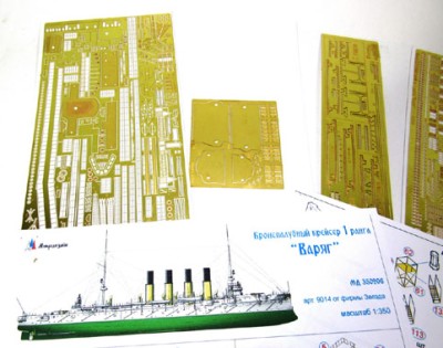 Микродизайн 350206 Фототравление на &quot;Варяг&quot; от Звезды 1/350
