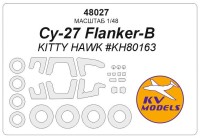 KV Models 48027 Су-27 Flanker-B (KITTY HAWK #KH80163) + маски на диски и колеса Kitty Hawk RU 1/48