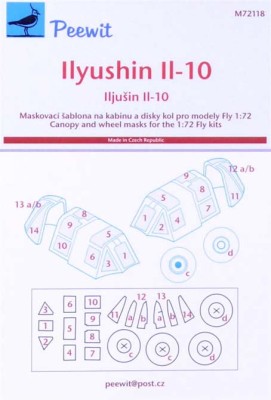 Peewit PW-M72118 1/72 Canopy mask Ilyushin IL-10 (FLY)