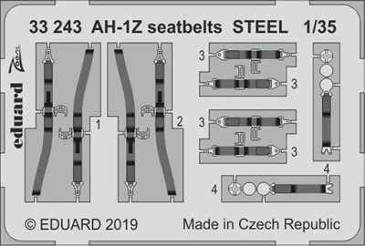 Eduard 33243 1/32 AH-1Z seatbelts STEEL (ACAD)