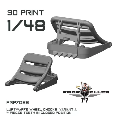 77 Propeller 77PRP-7028 Luftwaffe wheel chocks teeth closed (4 pcs.) 1/48