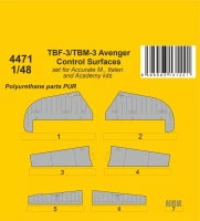 CMK 4471 TBF-3/TBM-3 Avenger Contr.Surfaces (ACAD/ITA) 1/48