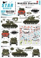 Star Decals 35-C1254 M4A3E8 Sherman # 4.Korean War 1950-53. Rice's Red Devils - 89th Tank Battalion 1/35