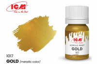 ICM C1017 Золото(Gold), краска акрил, 12 мл