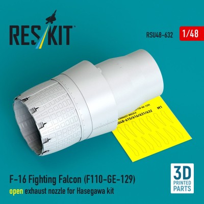 Reskit RSU48-632 F-16 Fighting Falcon open exhaust nozzle (HAS 1/48