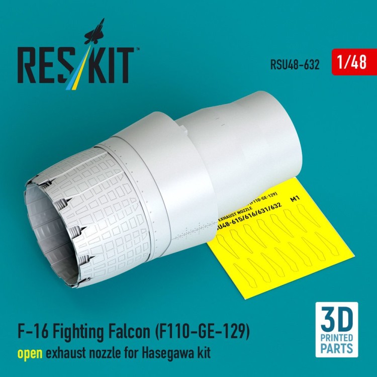 Reskit RSU48-632 F-16 Fighting Falcon open exhaust nozzle (HAS 1/48