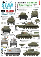 Star Decals 72-A1011 British Special Shermans. BARV, Crab and Crocodile 1/72