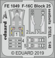 Eduard FE1049 1/48 F-16C Block 25 seatbelts STEEL (TAM)