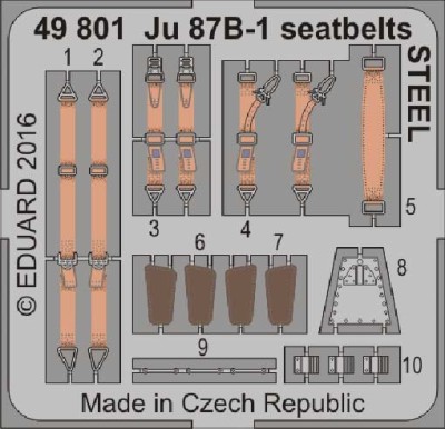 Eduard 49801 Ju 87B-1 seatbelts STEEL 1:48