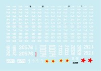 Star Decals STAR35885 JNA - Jugoslavian tank numbers 1990s. Soviet T-34-85, T-55, BTR-50PK, 2S1, BRDM-2, M-84, T-72M and generics 1/35