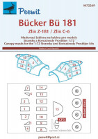 Peewit M72269 Canopy mask B? 181 / Zlin Z-181 / C-6 (KP) 1/72