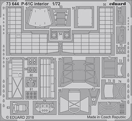 Eduard 73644 P-61C interior 1/72
