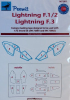 Peewit PW-M72011 1/72 Canopy mask Lightning F.3 and F.1/2 (SWORD)