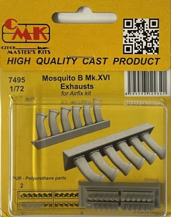 CMK SP7495 Mosquito B Mk.XVI Exhausts (AIRFIX) 1/72