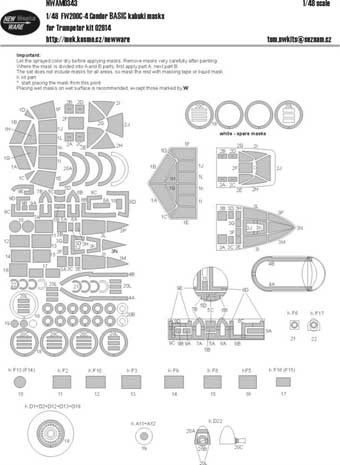 New Ware NWA-M0343 1/48 Mask FW 200C-4 Condor BASIC (TRUMP 02814)