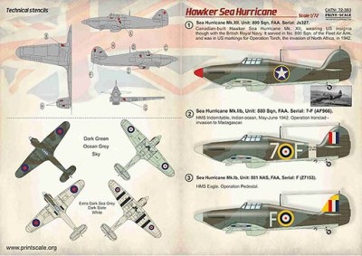 Print Scale 72-383 Hawker Sea Hurricane (wet decals) 1/72