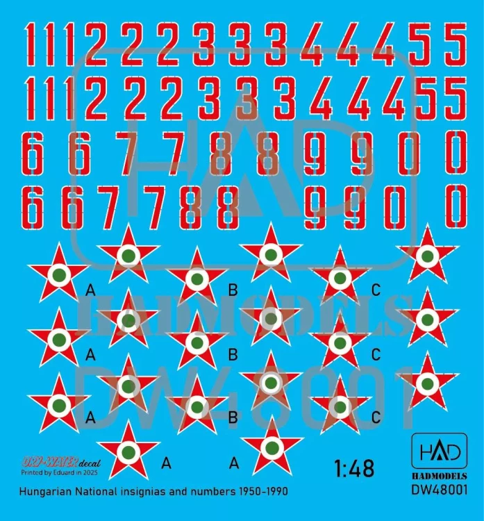 HAD DW48001 Decal Hungarian Nat.Insignias&Numbers 1950-90 1/48