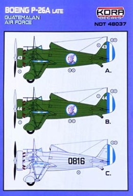 Kora Model NDT48037 Boeing P-26A Late Guatemalan A.F. декали 1/48