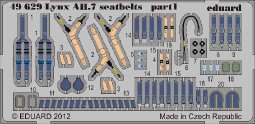 Eduard 49629 1/48 Фототравление для Lynx AH.7 seatbelts
