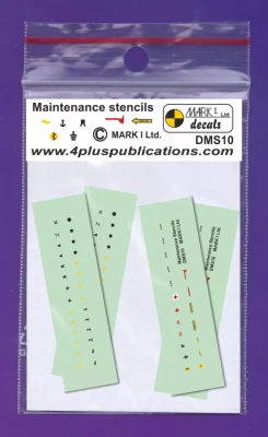 4+ Publications DMK-DMS10 Aircraft Maintenance Stencils (various types, 2x)