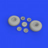 Eduard 648644 BRASSIN B-17 wheels oval tread (HKM) 1/48