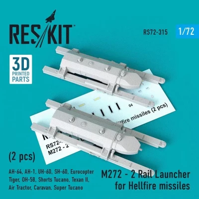 Reskit RS72-0315 M272 - 2 Rail Launcher for Hellfire missiles 1/72