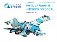 Quinta studio QD48170 Су-27 (для модели KittyHawk) 3D Декаль интерьера кабины 1/48