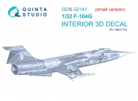 Quinta studio QDS-32141 F-104G (Italeri) (малая версия) 3D Декаль интерьера кабины 1/32
