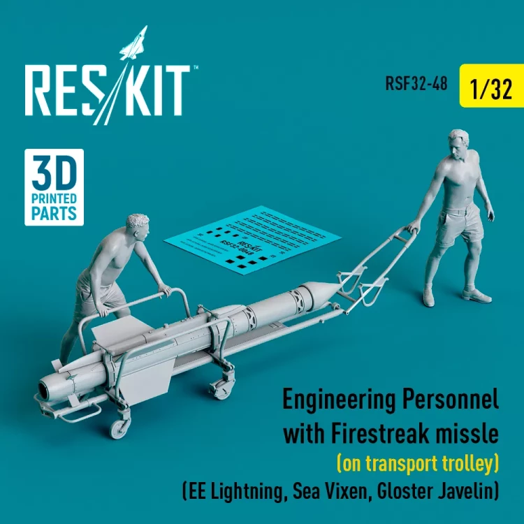 Reskit F32048 Engineering Personnel w/ Firestreak missle 1/32